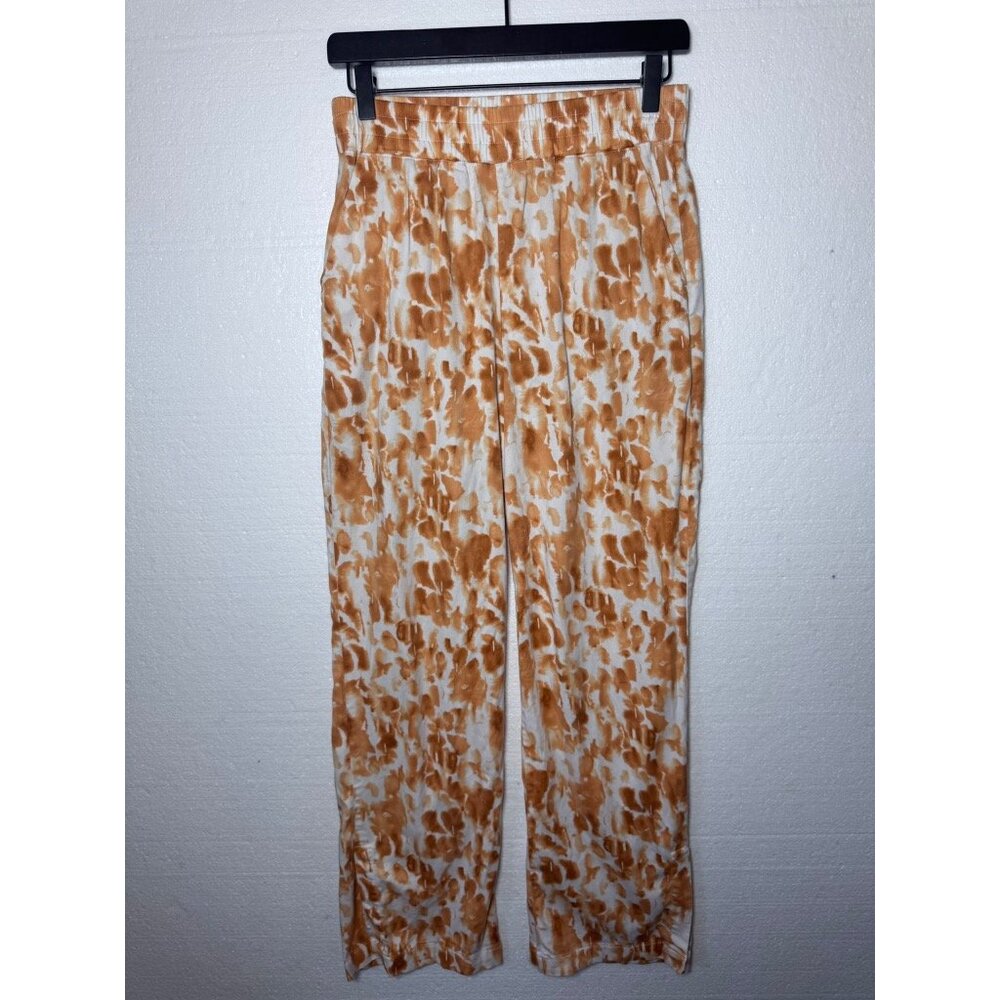 Daily Ritual Womens Size XS Orange Pockets Elastic Waist Casual Pants Stretchy